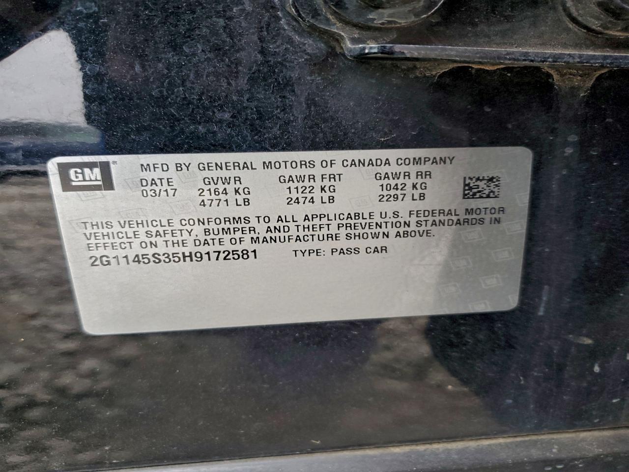 2017 CHEVROLET IMPALA