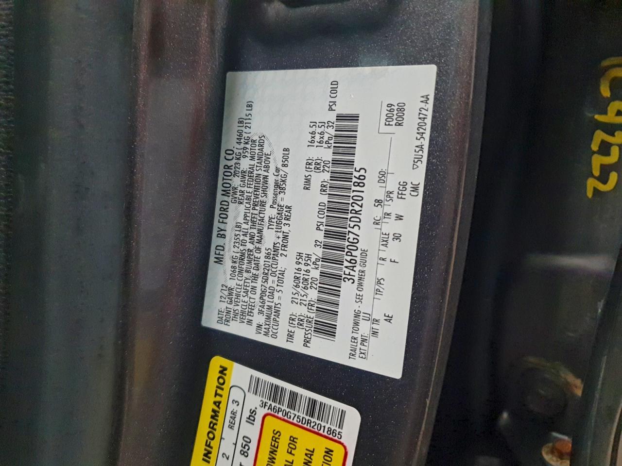 2013 FORD FUSION