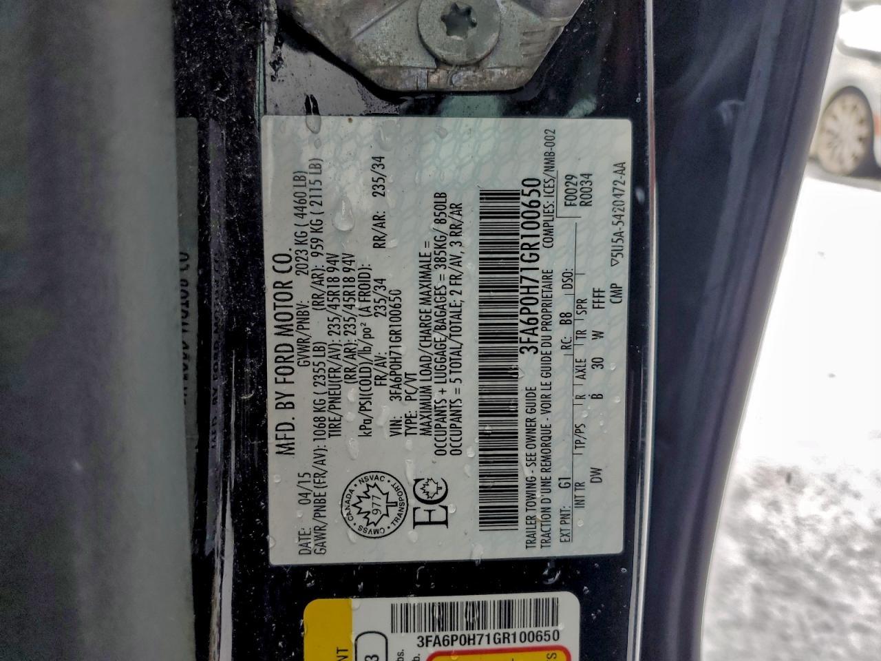 2016 FORD FUSION
