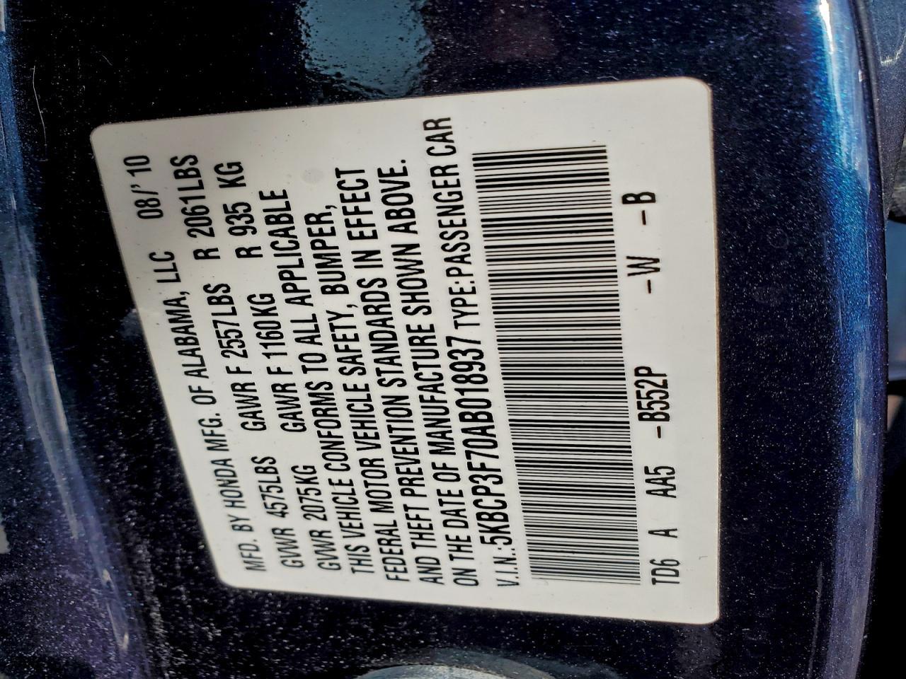 2010 HONDA ACCORD
