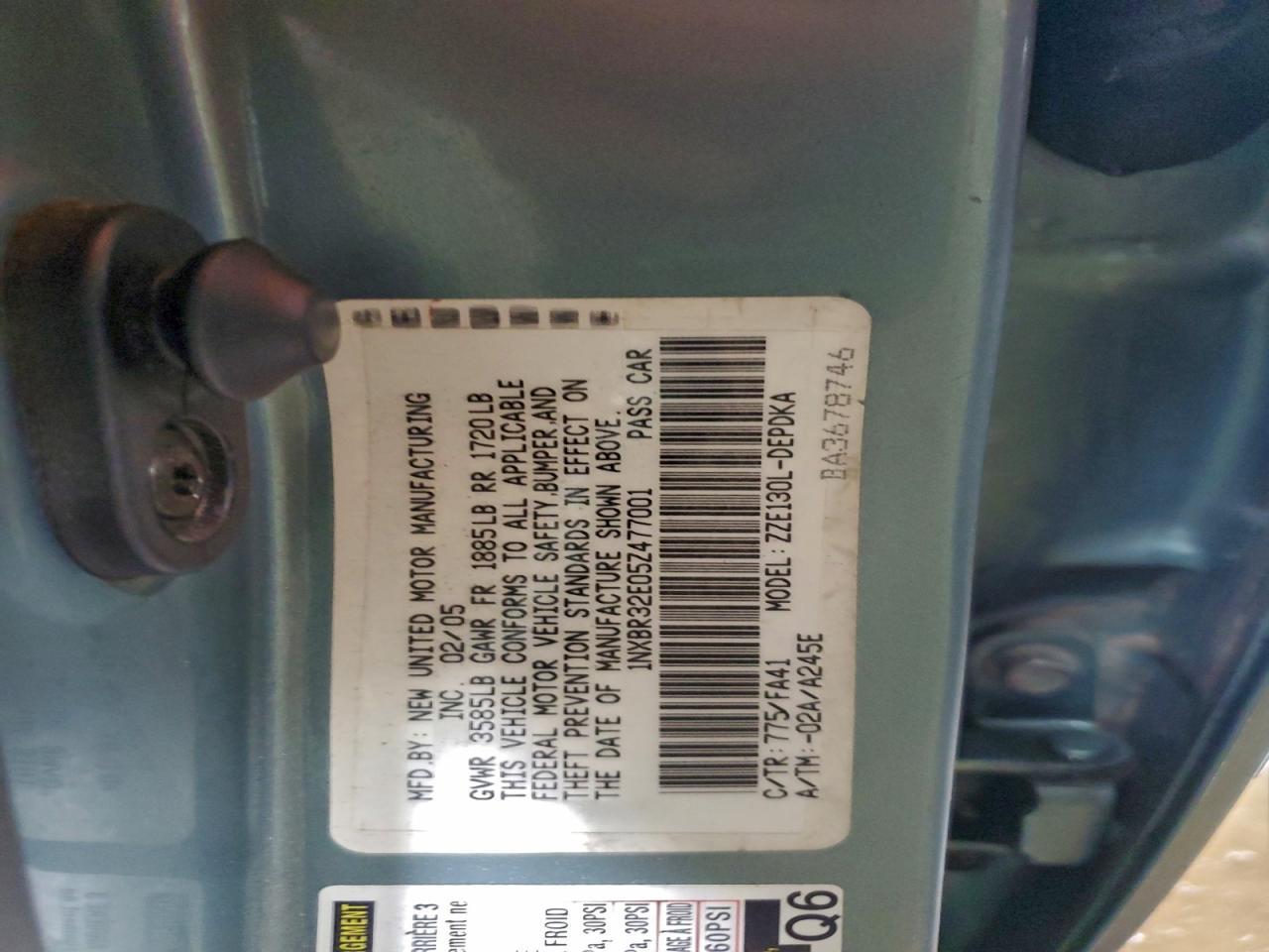 2005 TOYOTA COROLLA