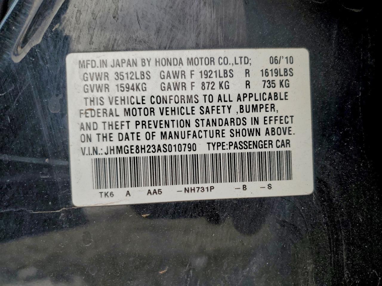 2010 HONDA FIT