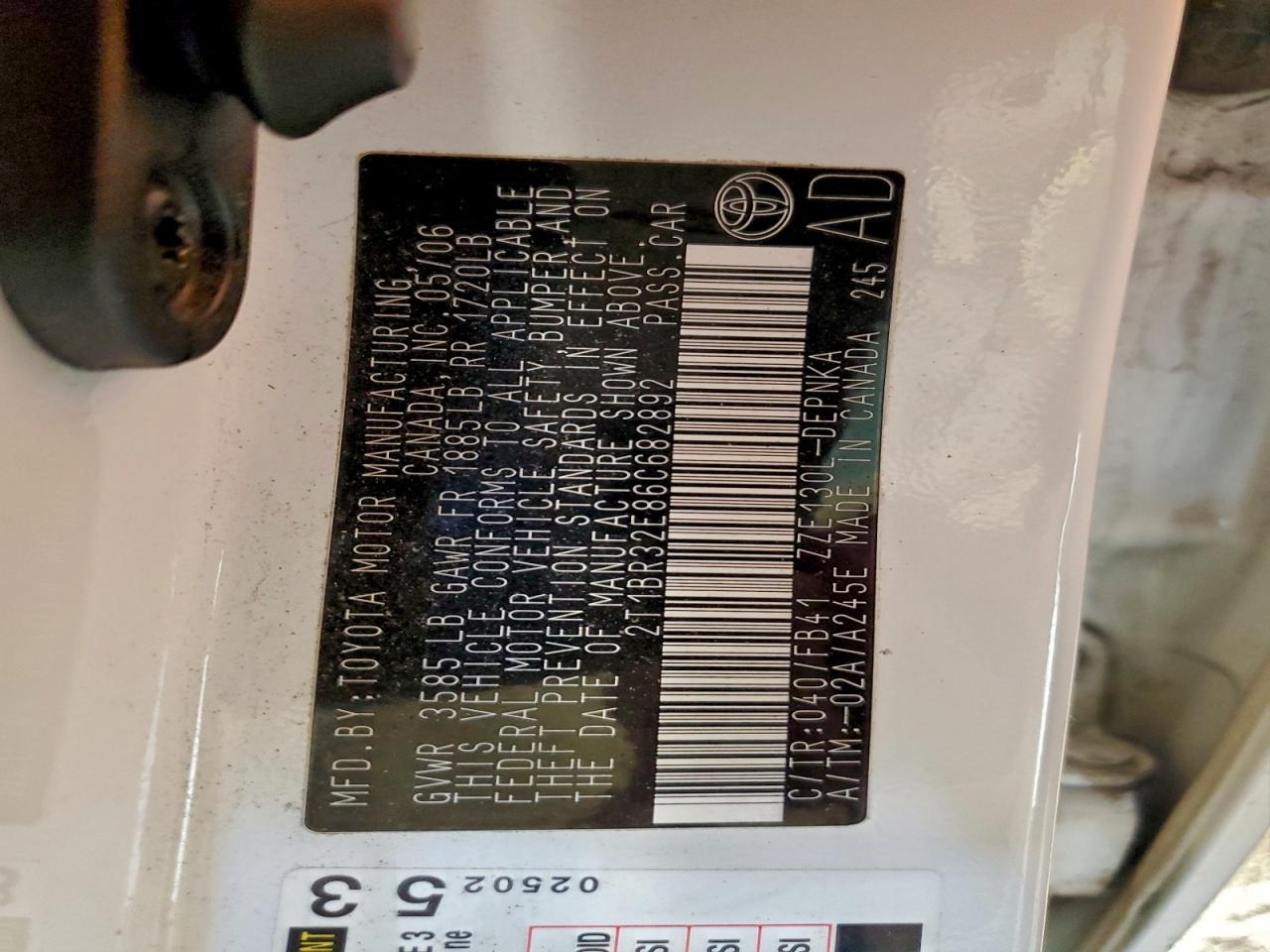 2006 TOYOTA COROLLA