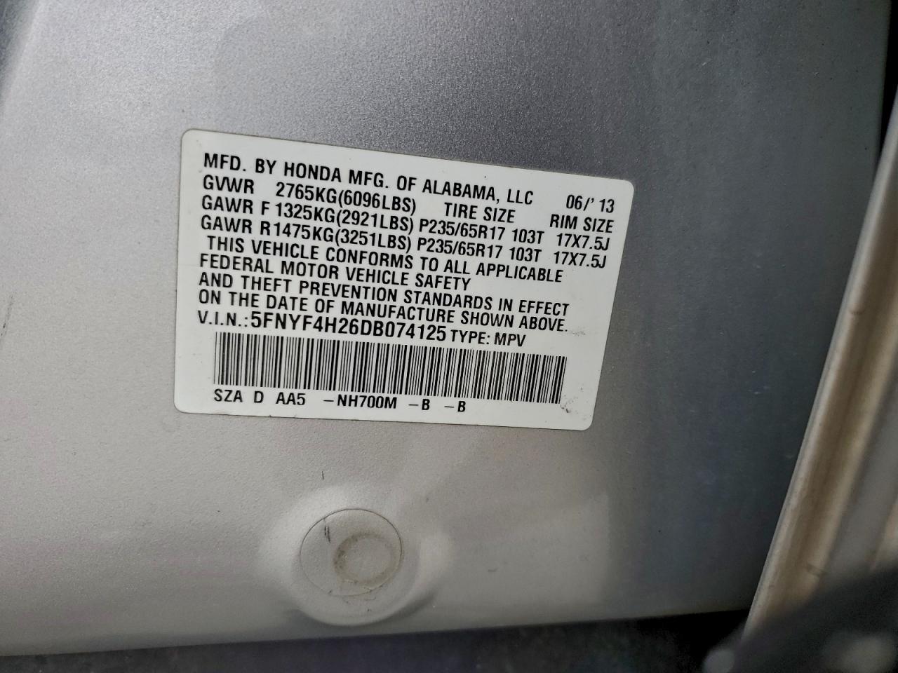 2013 HONDA PILOT