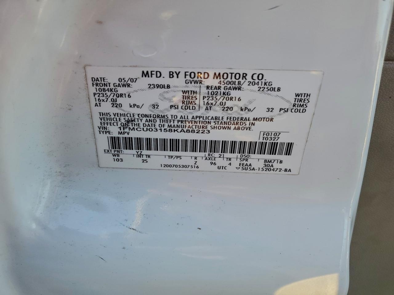 2008 FORD ESCAPE