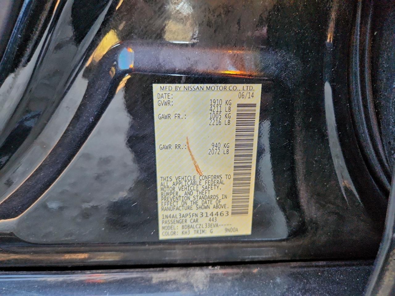 2015 NISSAN ALTIMA