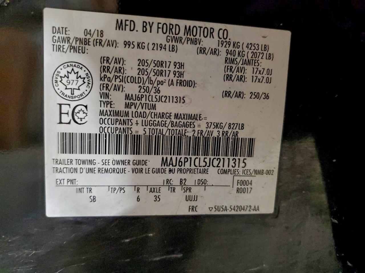 2018 FORD EcoSport