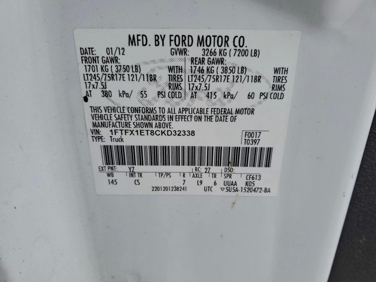 2012 FORD F-150