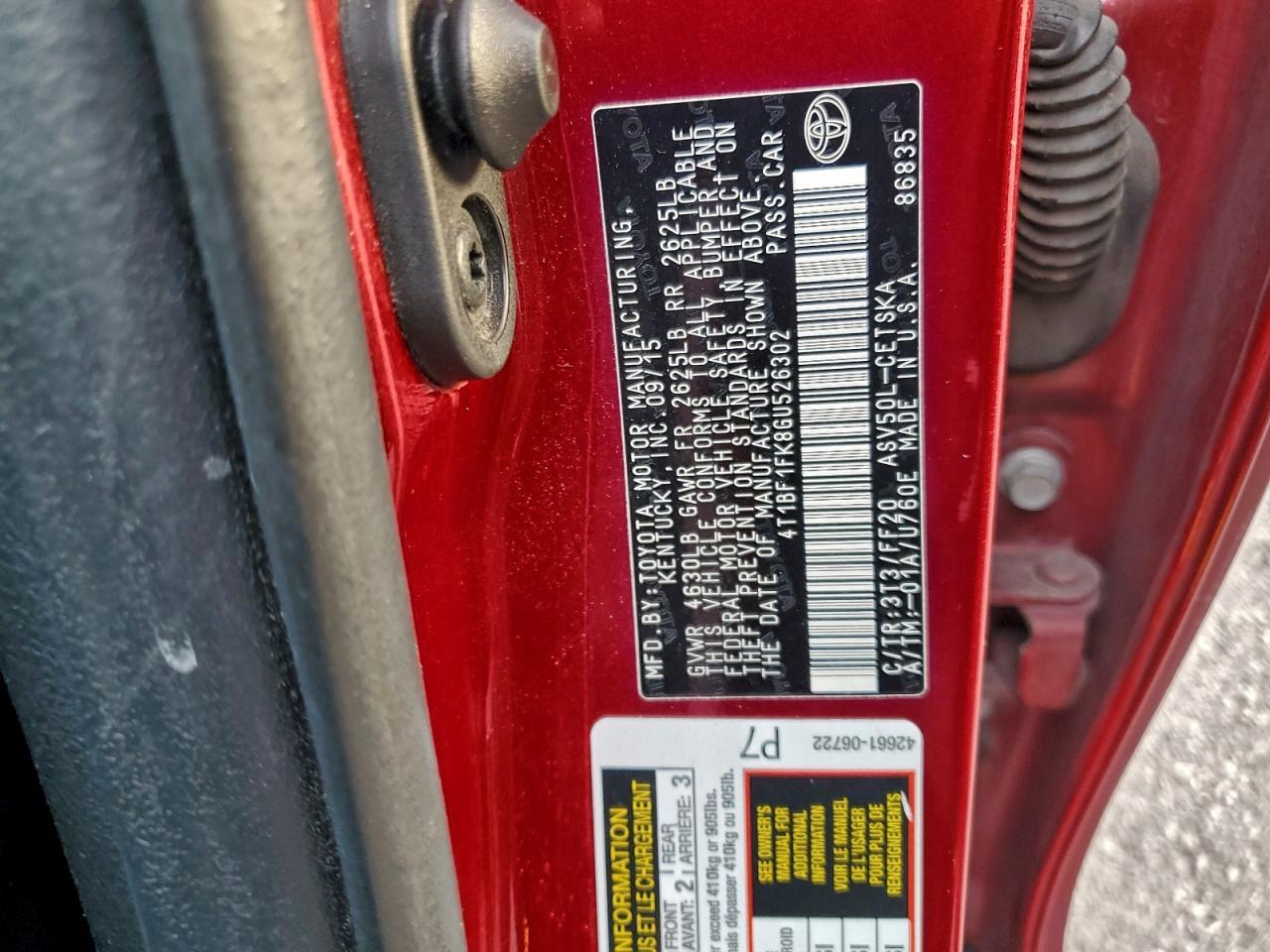 2016 TOYOTA CAMRY