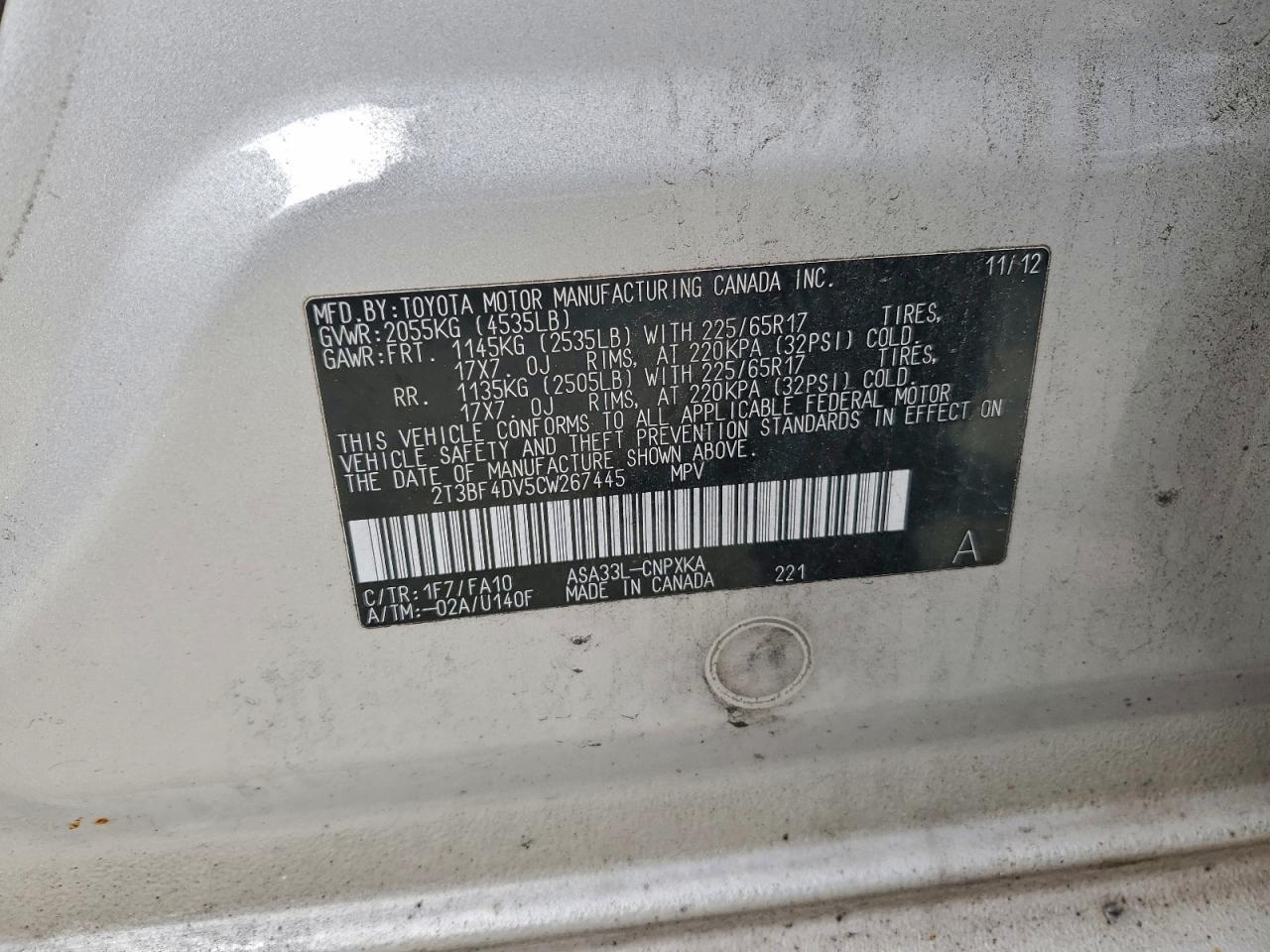 2012 TOYOTA RAV4