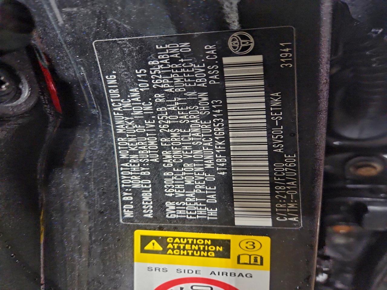 2016 TOYOTA CAMRY