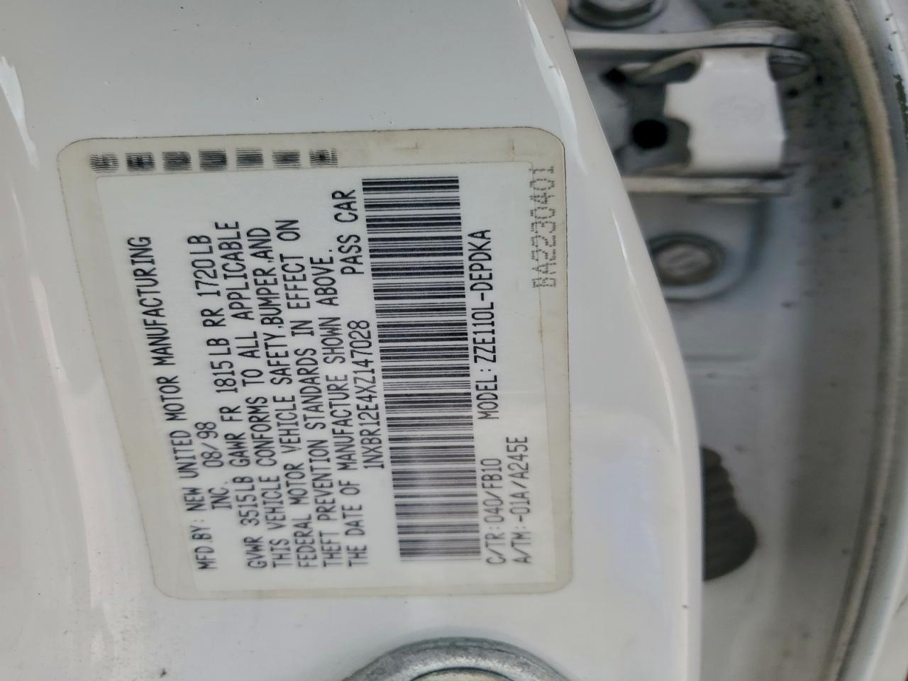 1999 TOYOTA COROLLA