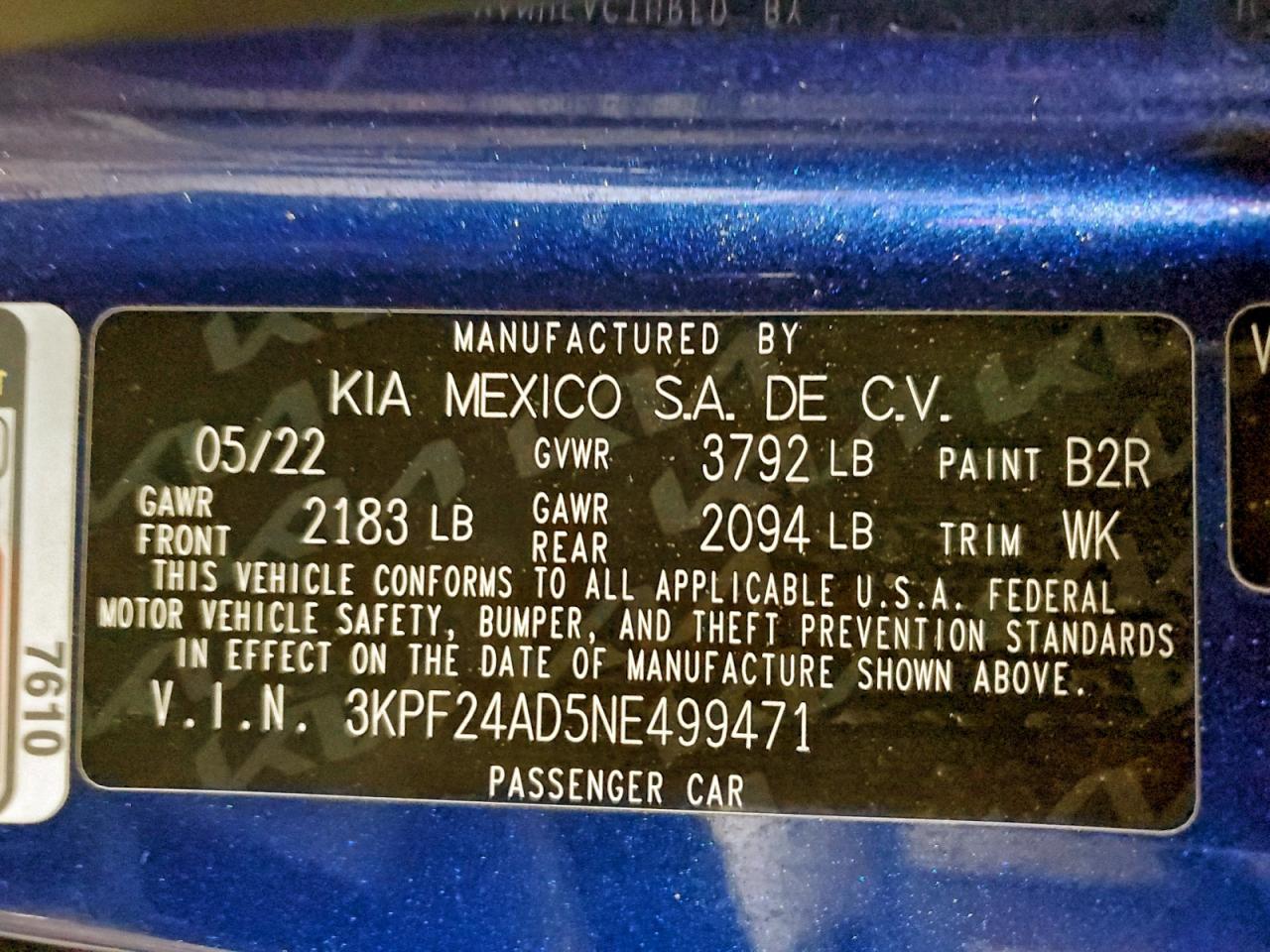 2022 KIA FORTE