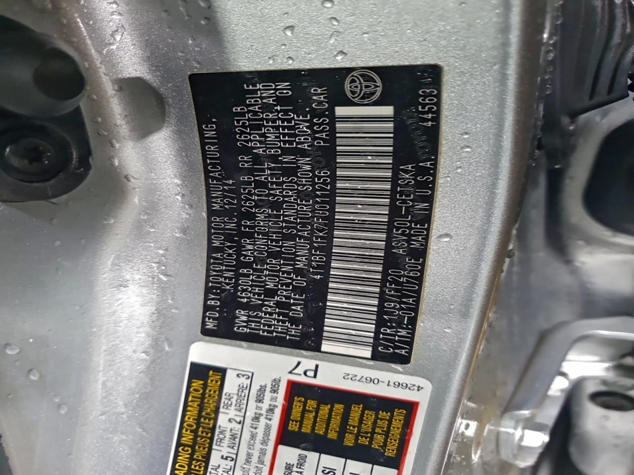 2015 TOYOTA CAMRY