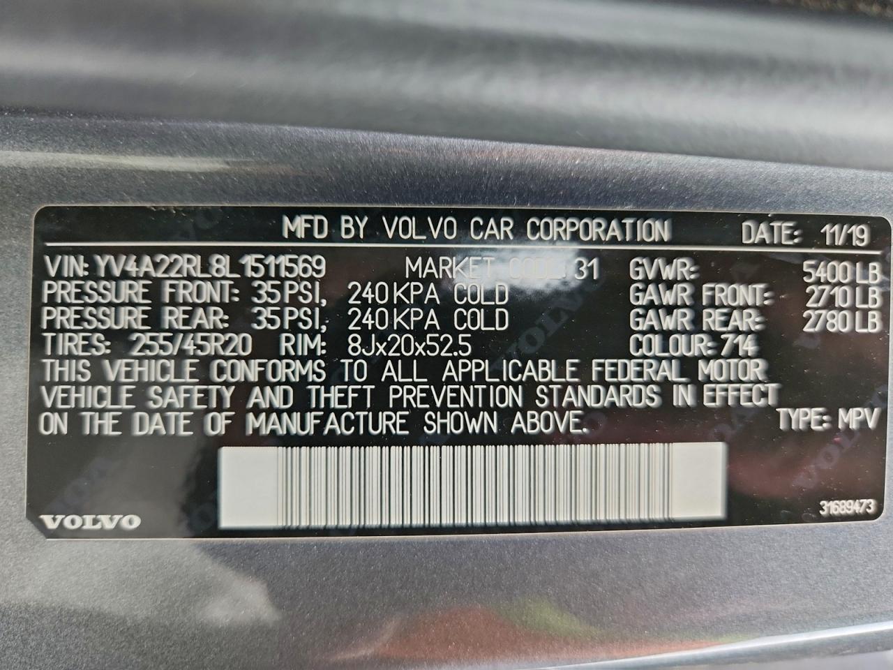 2020 VOLVO XC60