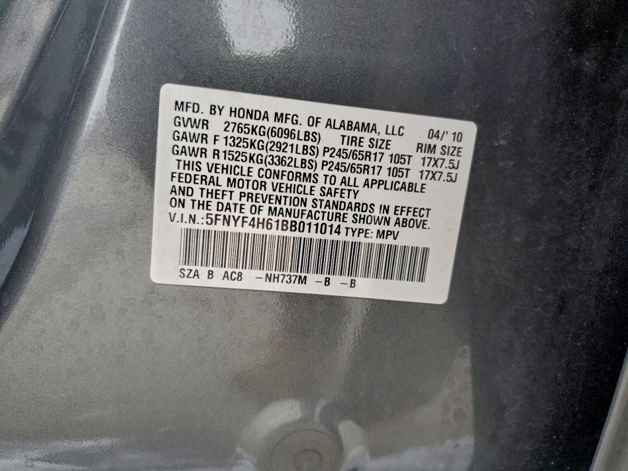 2011 HONDA PILOT