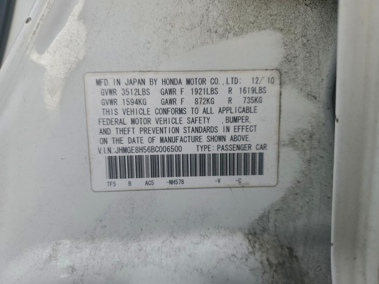 2011 HONDA FIT