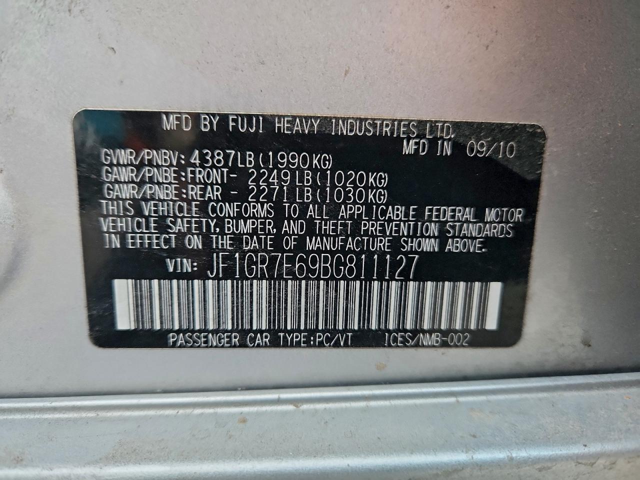 2011 SUBARU IMPREZA