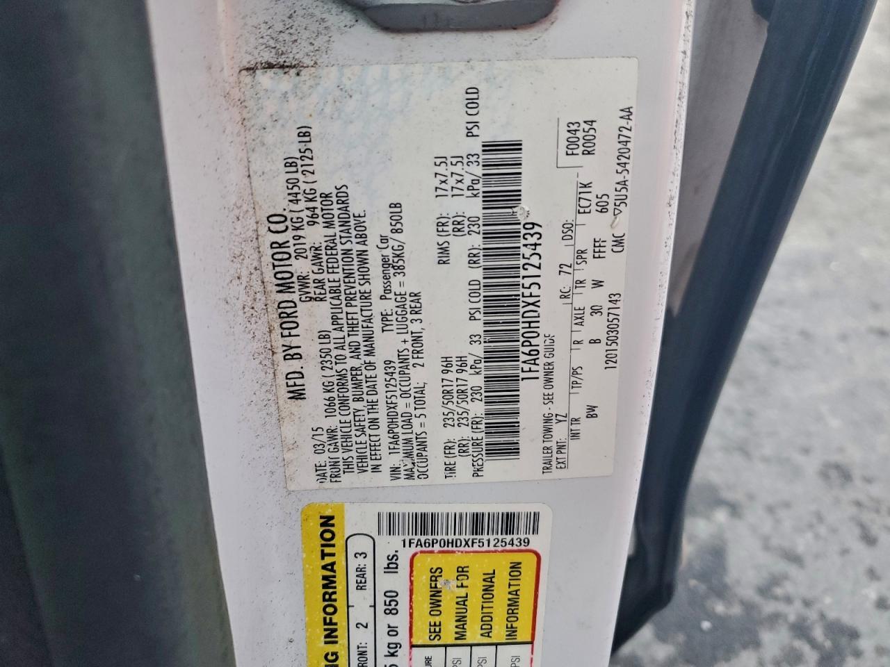 2015 FORD FUSION