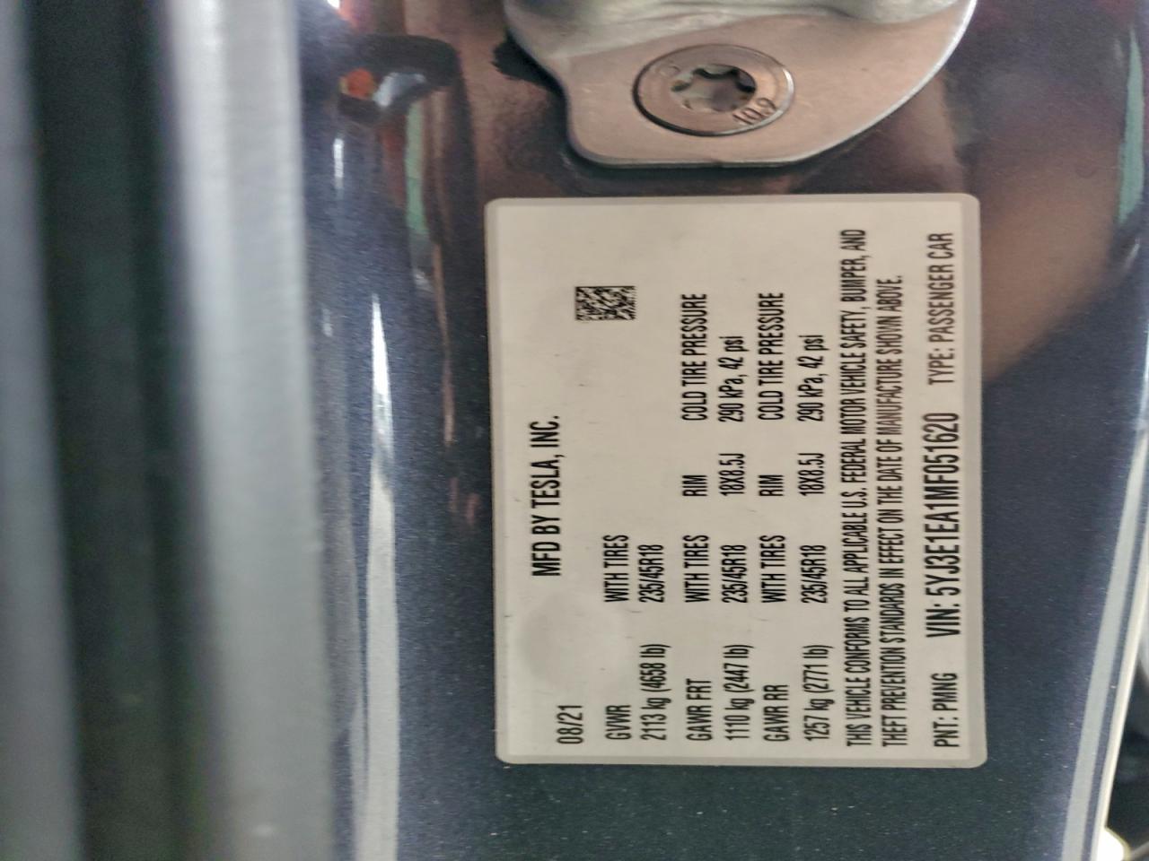 2021 TESLA MODEL 3