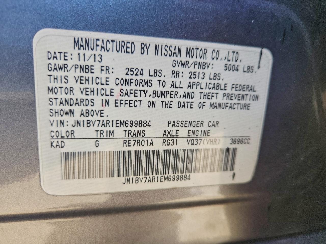 2014 INFINITI Q50