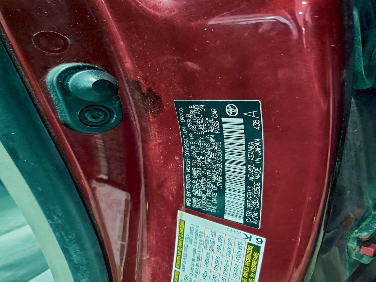 2007 TOYOTA CAMRY