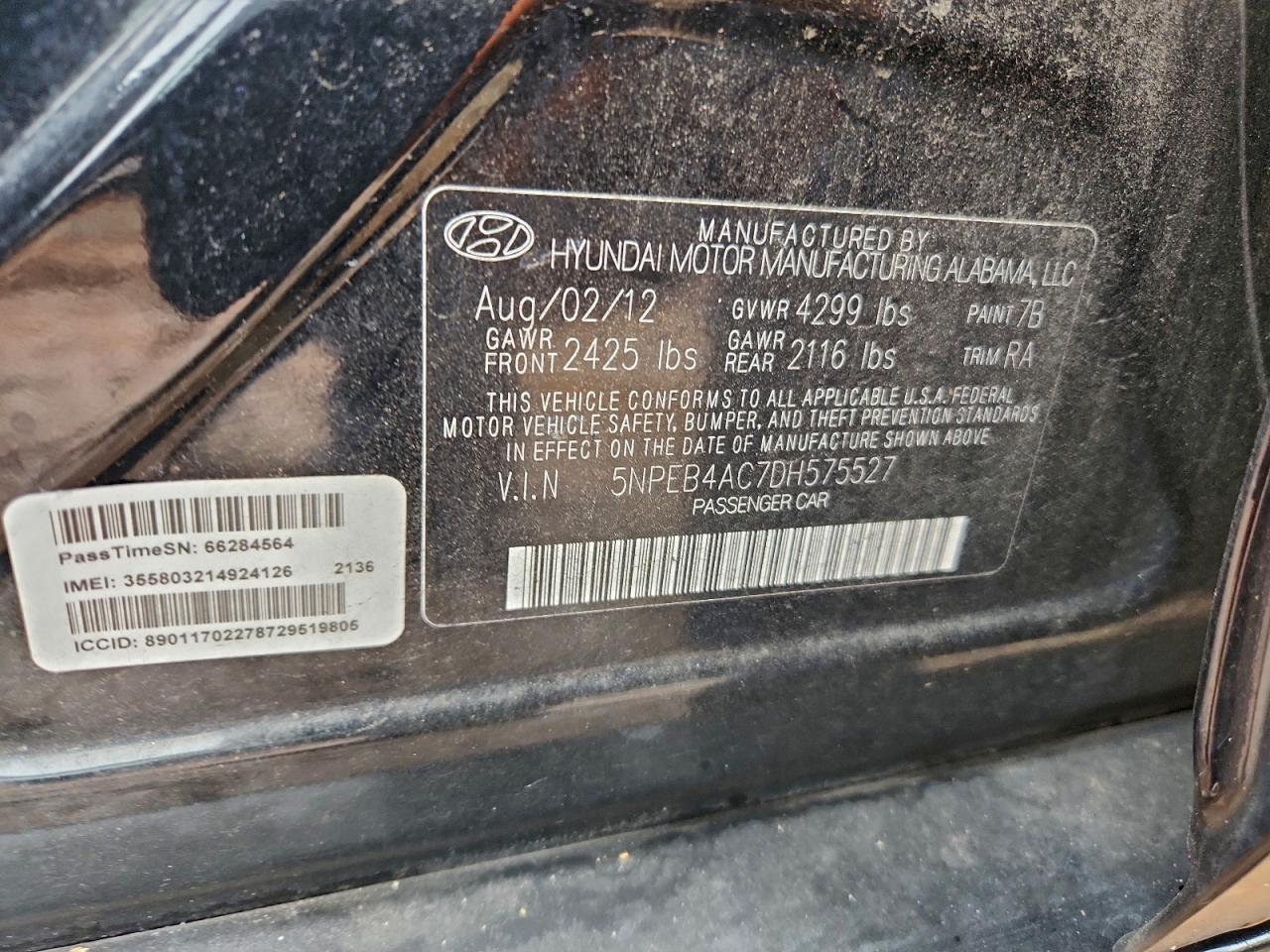 2013 HYUNDAI SONATA