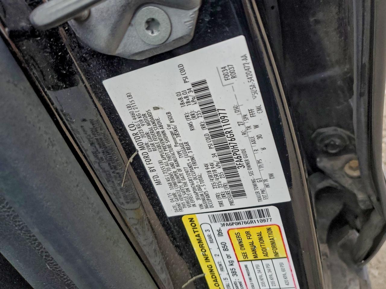 2016 FORD FUSION