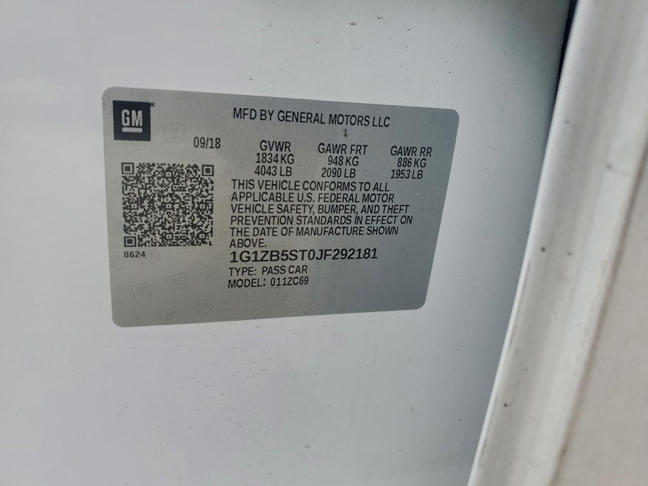 2018 CHEVROLET MALIBU