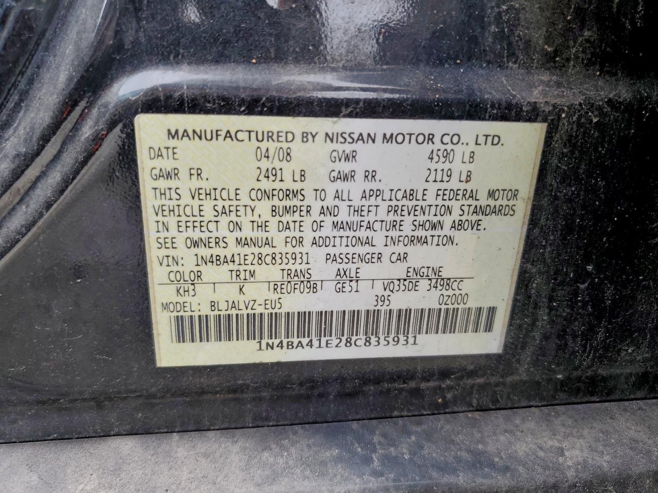 2008 NISSAN Maxima