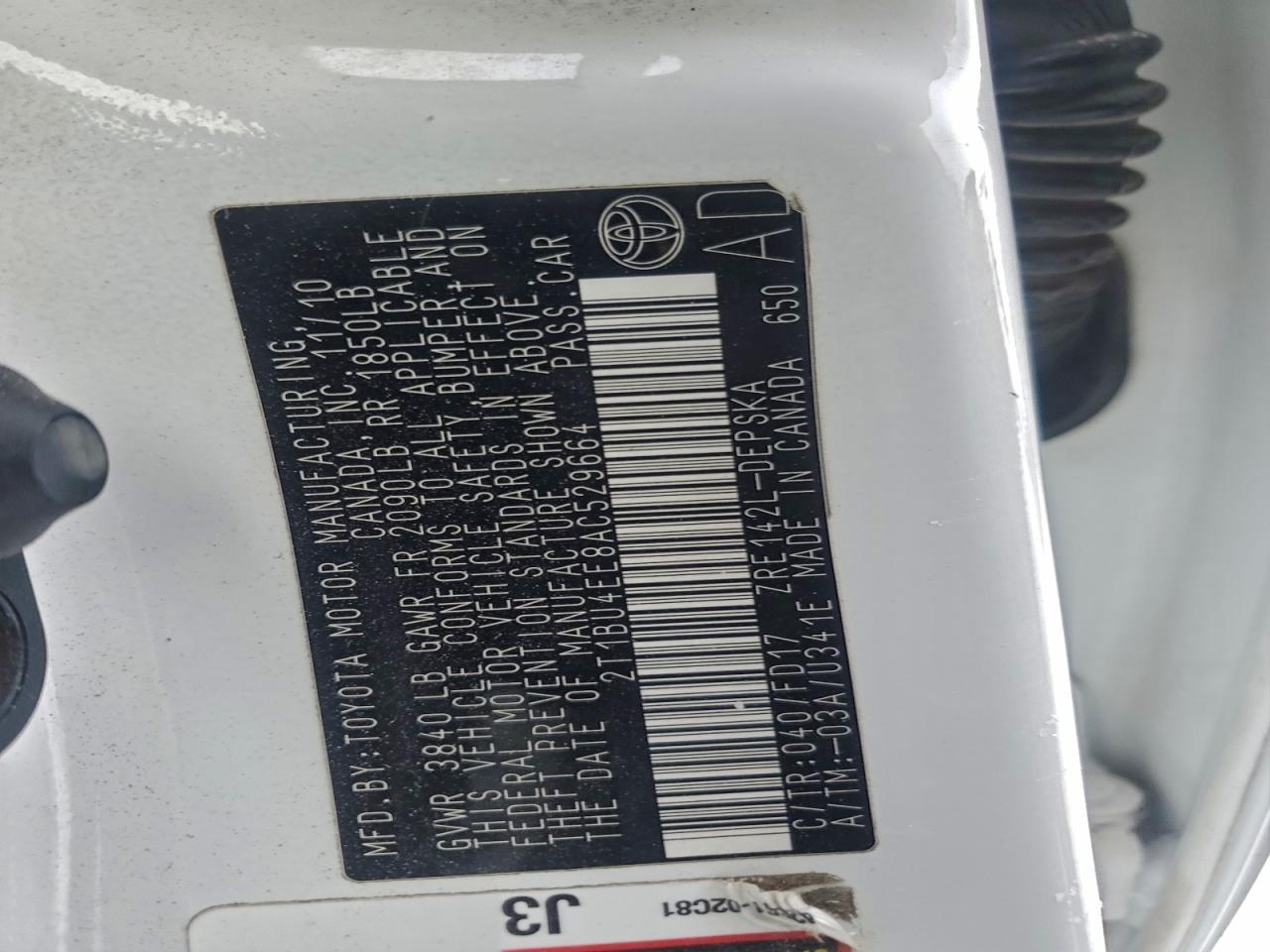 2010 TOYOTA COROLLA