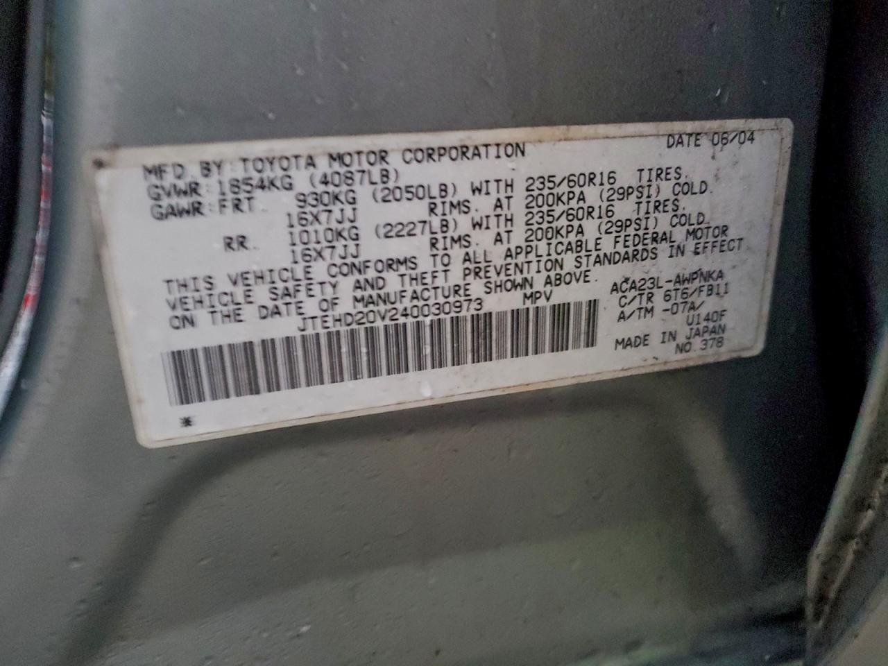 2004 TOYOTA RAV4