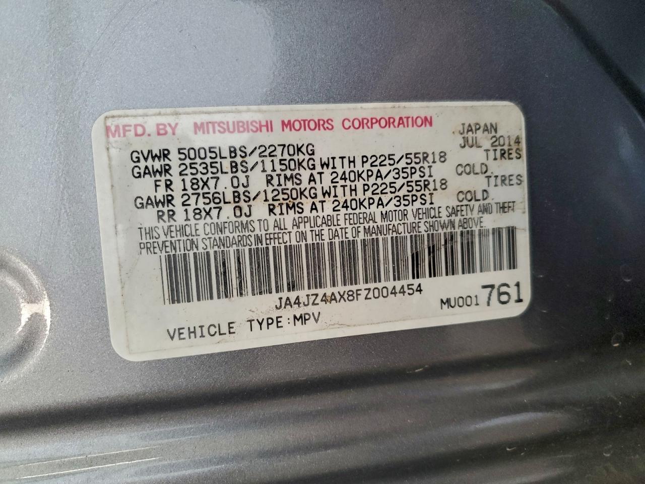 2015 MITSUBISHI outlander