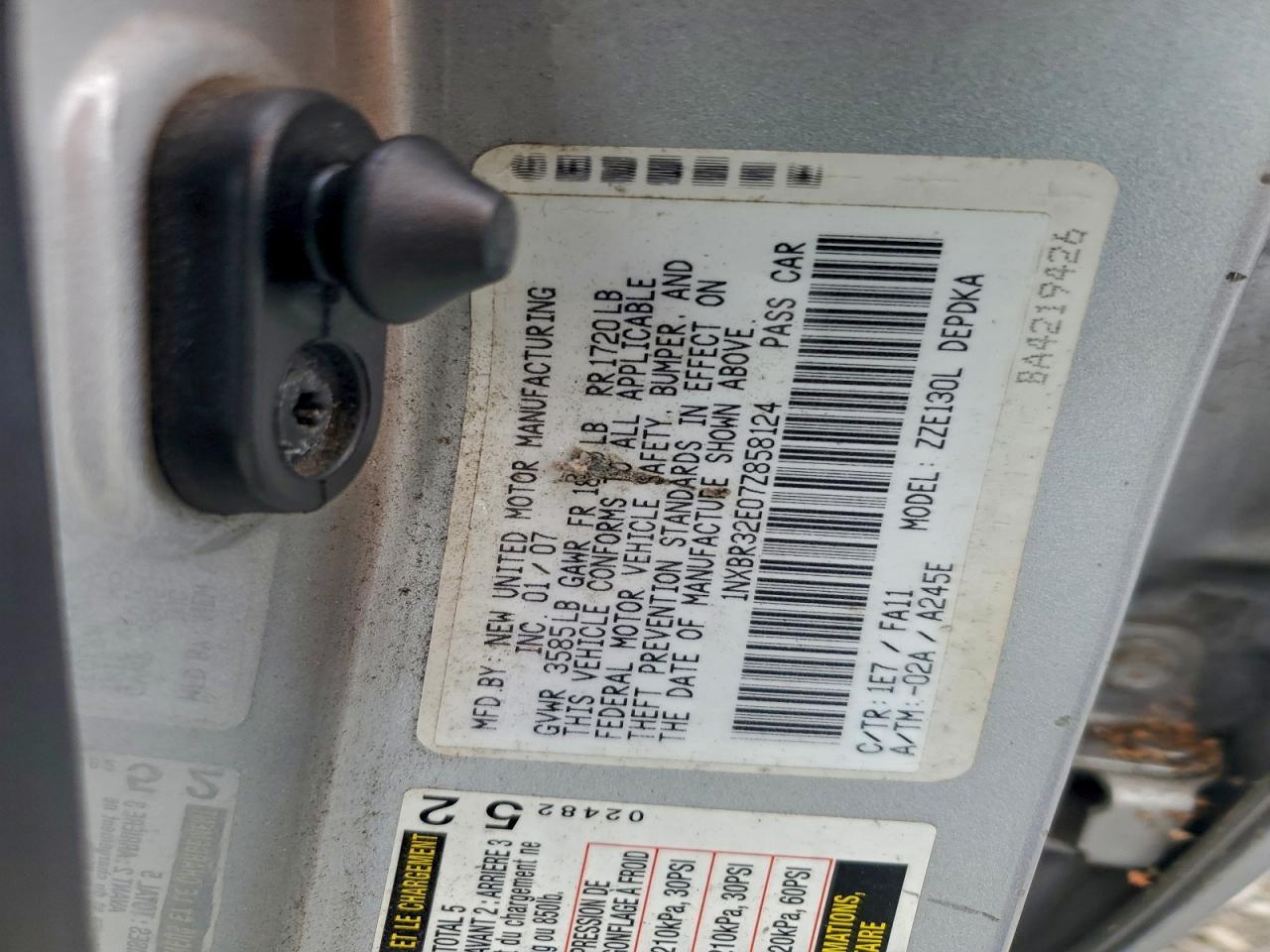 2007 TOYOTA COROLLA