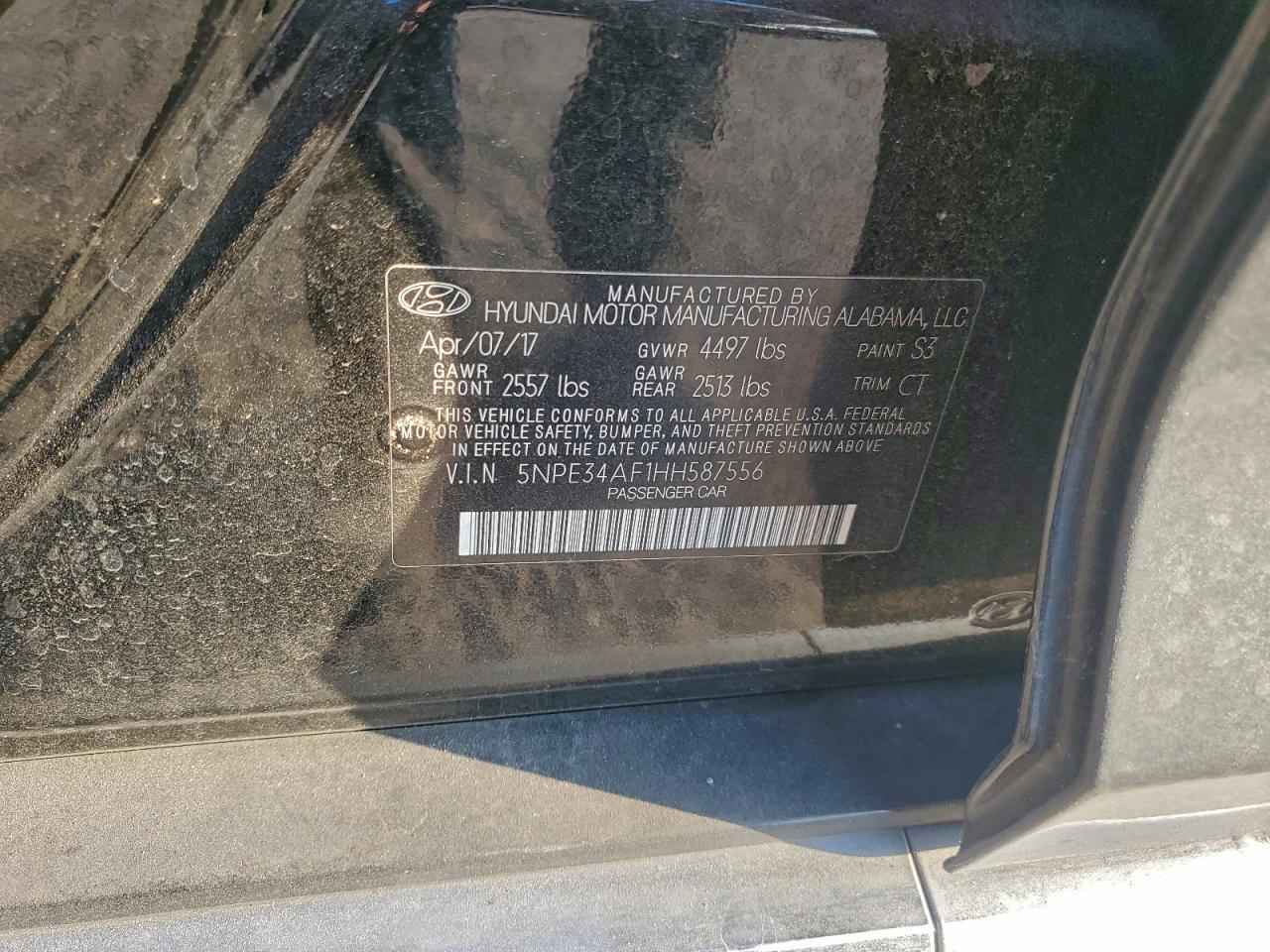 2017 HYUNDAI SONATA