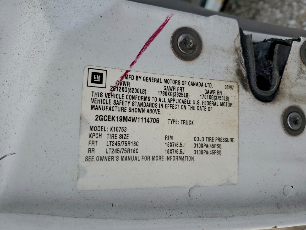 1998 CHEVROLET Gmt