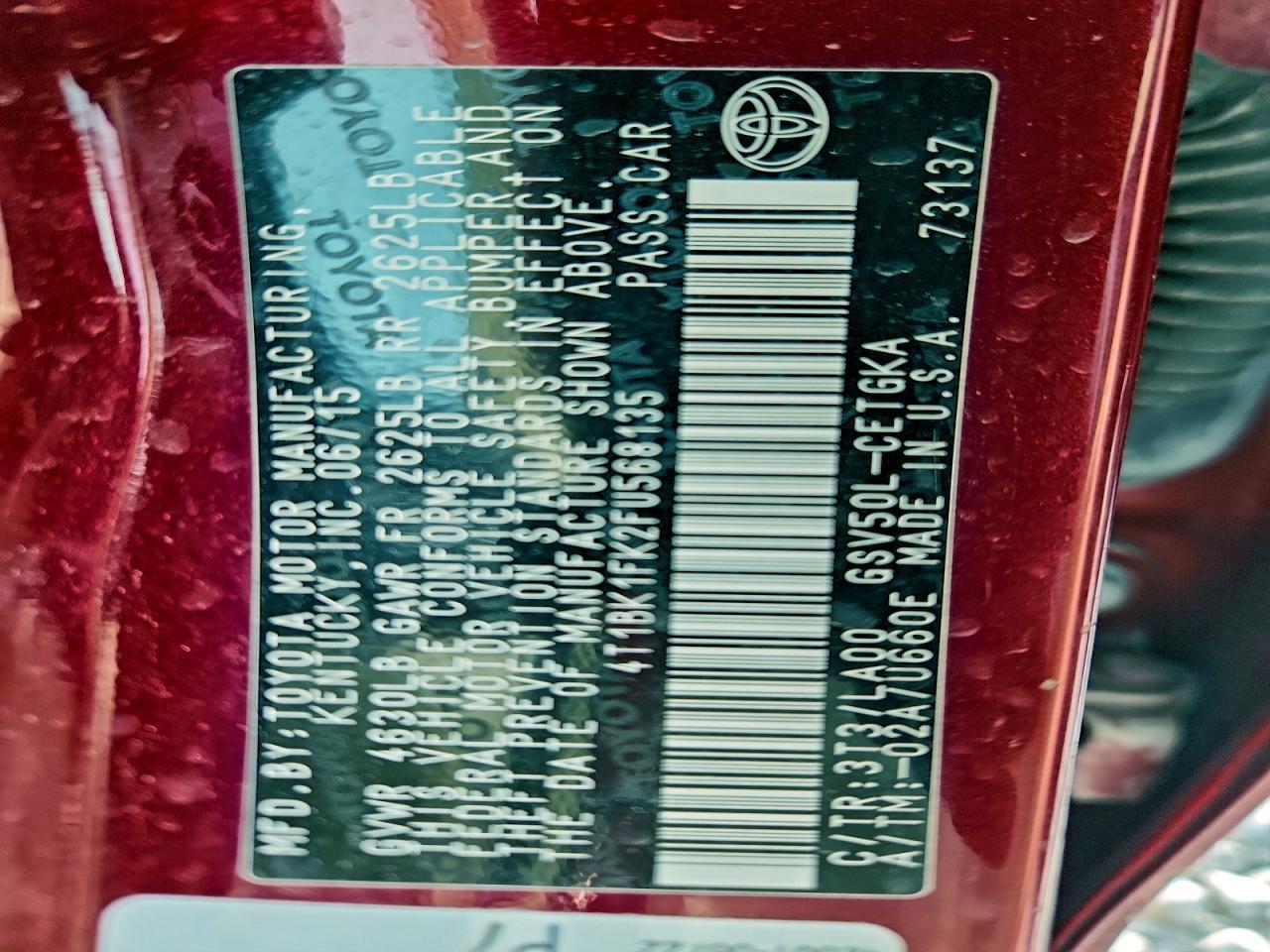 2015 TOYOTA CAMRY