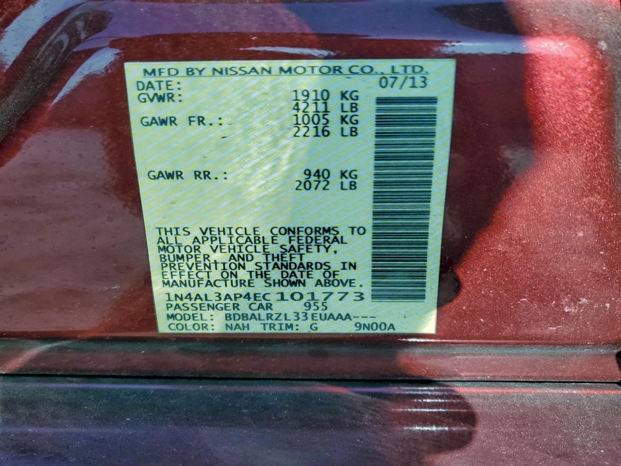 2014 NISSAN ALTIMA