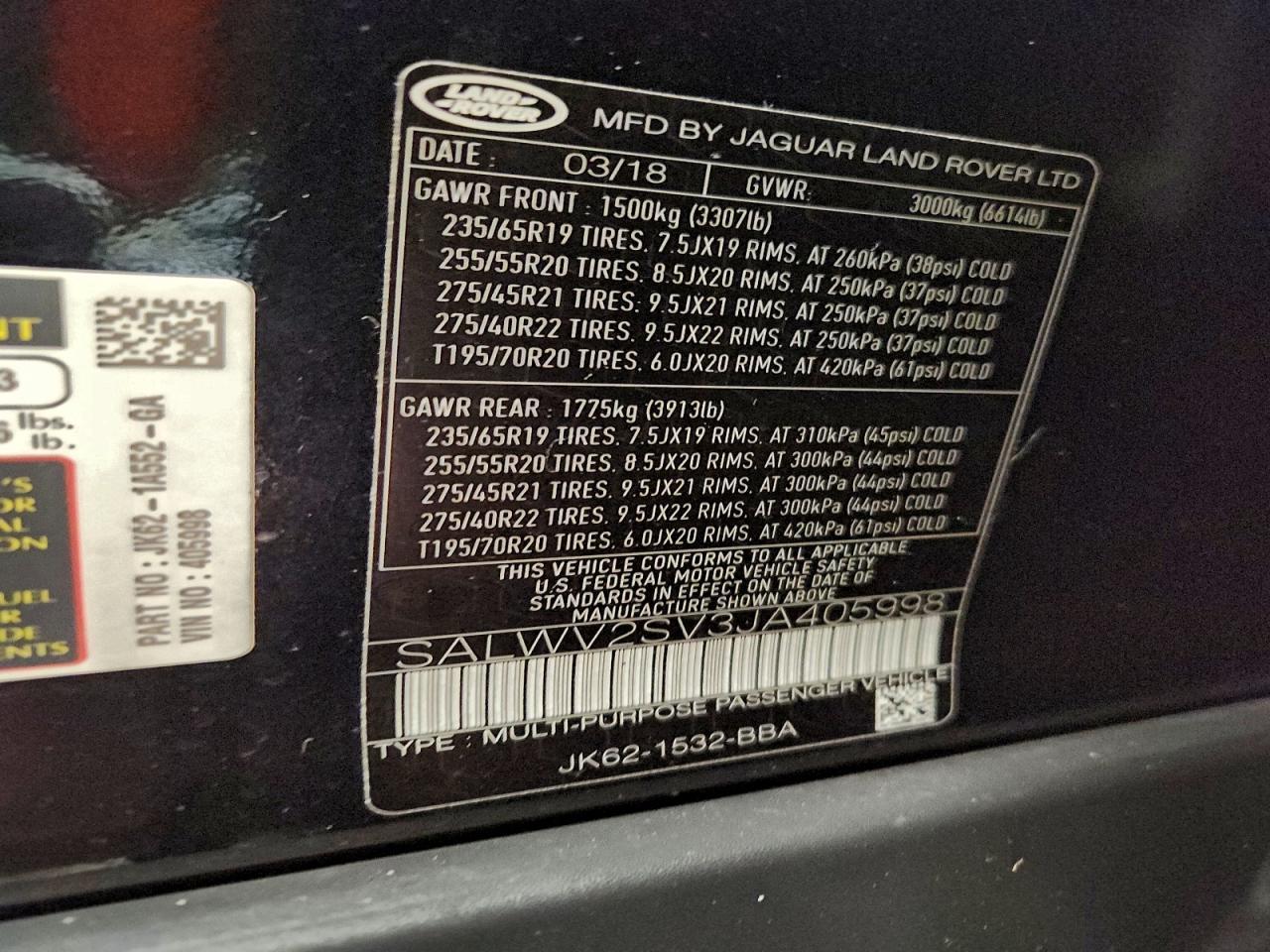 2018 LAND ROVER Range Rover Sport