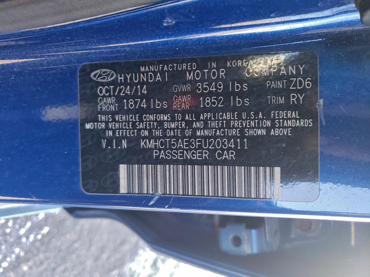 2015 HYUNDAI ACCENT