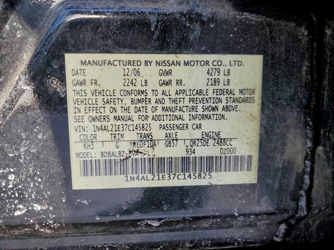 2007 NISSAN ALTIMA