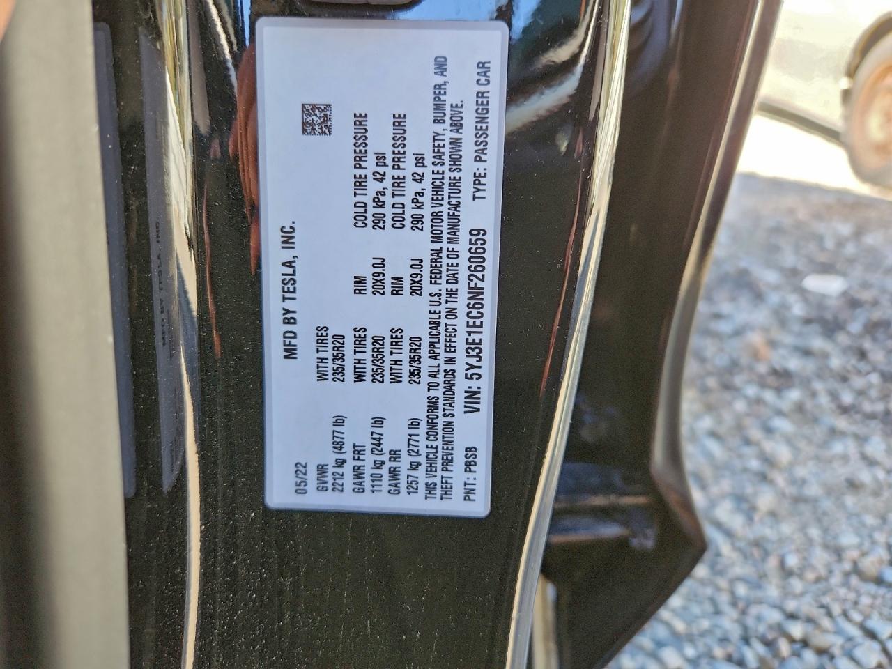 2022 TESLA MODEL 3