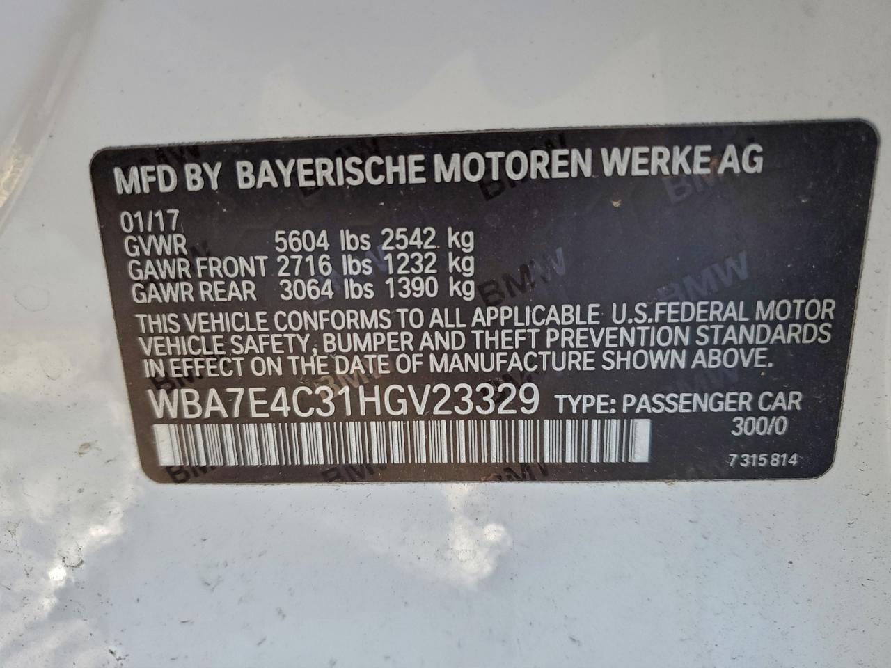 2017 BMW 7 series