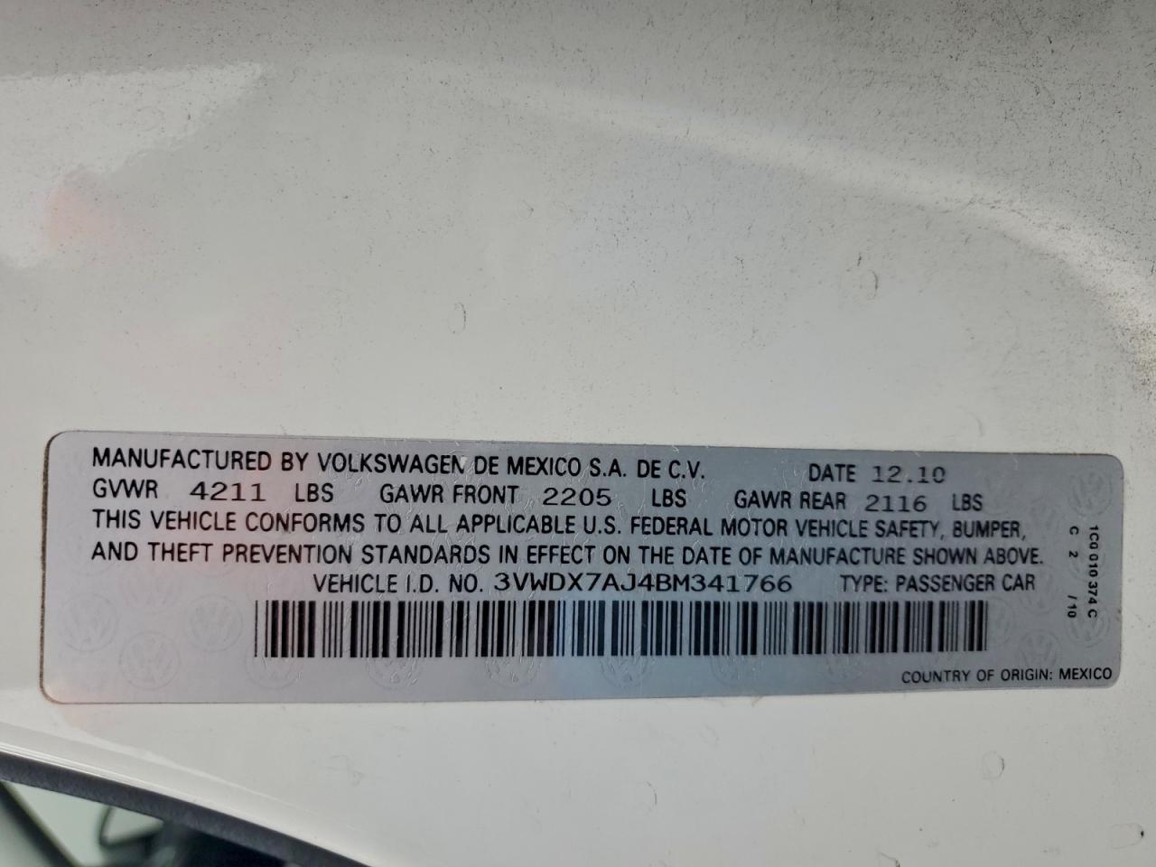 2011 VOLKSWAGEN JETTA