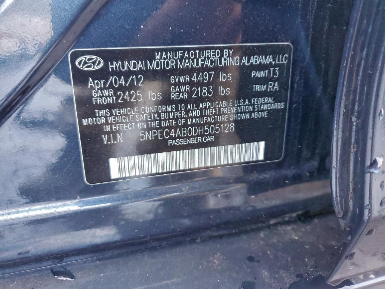 2013 HYUNDAI SONATA