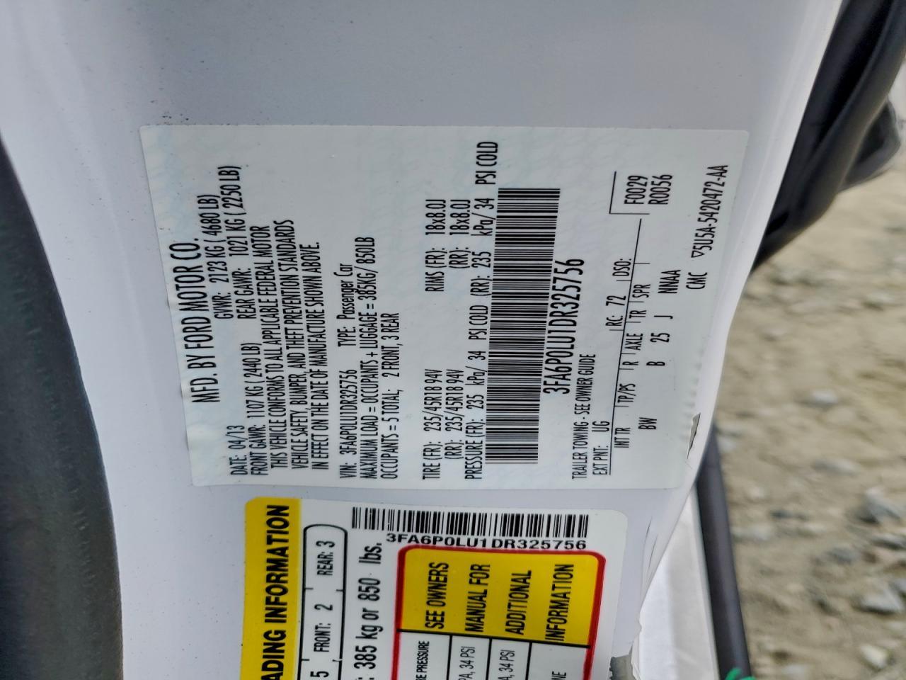 2013 FORD FUSION