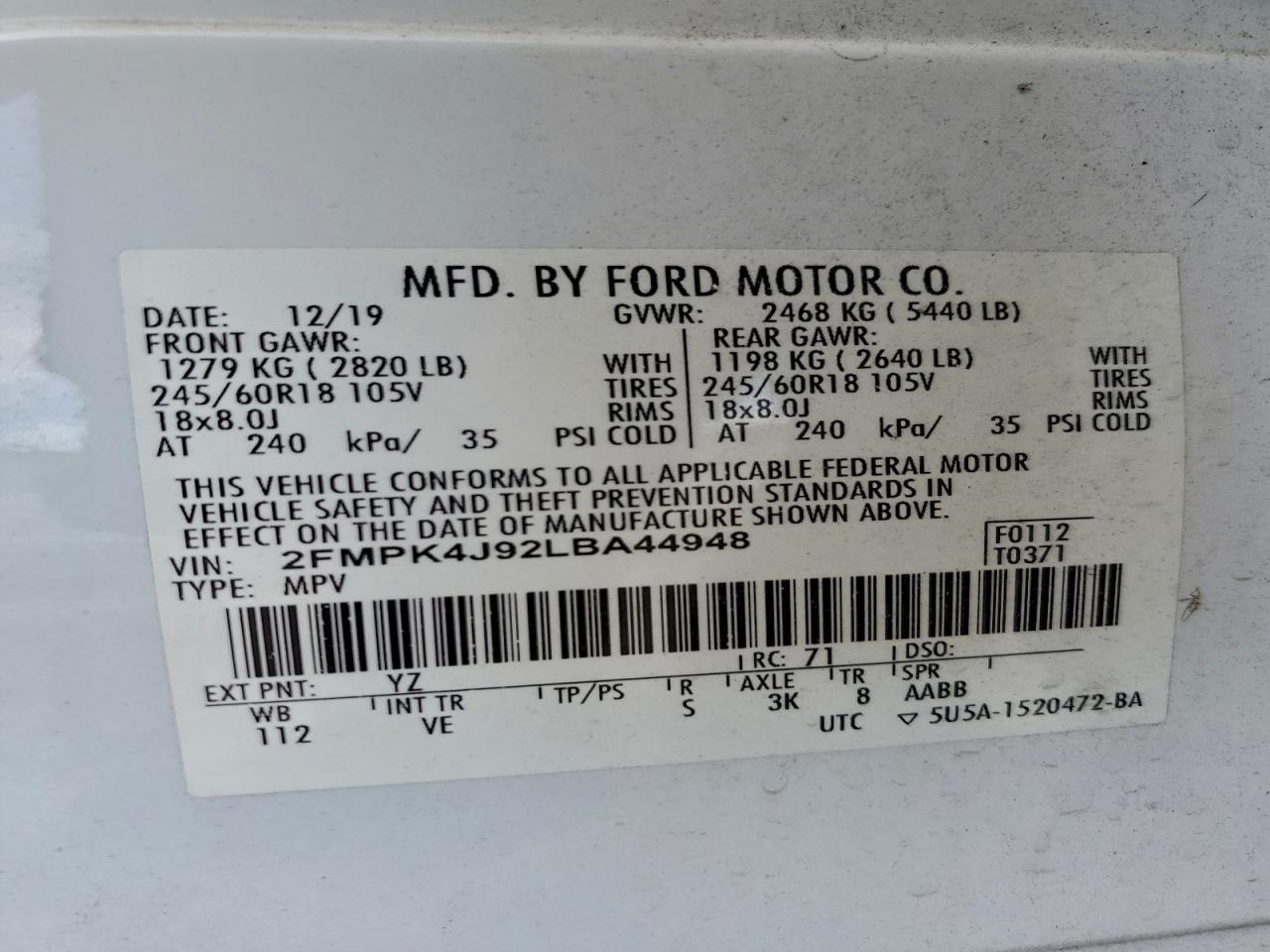 2020 FORD EDGE