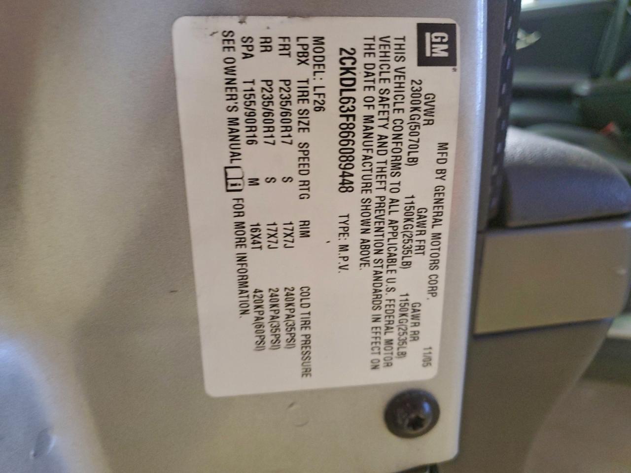 2006 PONTIAC TORRENT