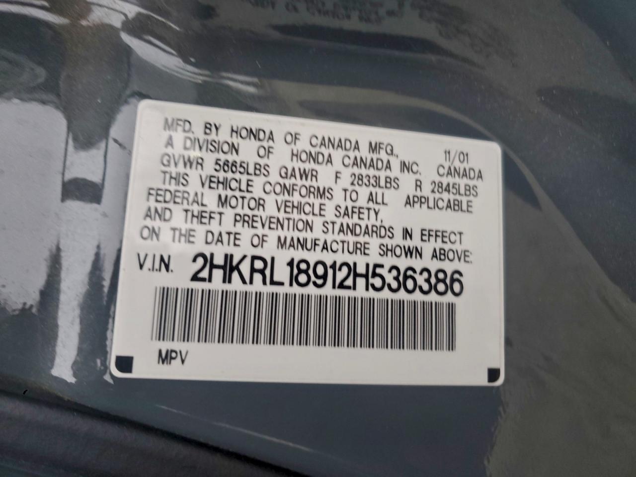 2002 HONDA ODYSSEY