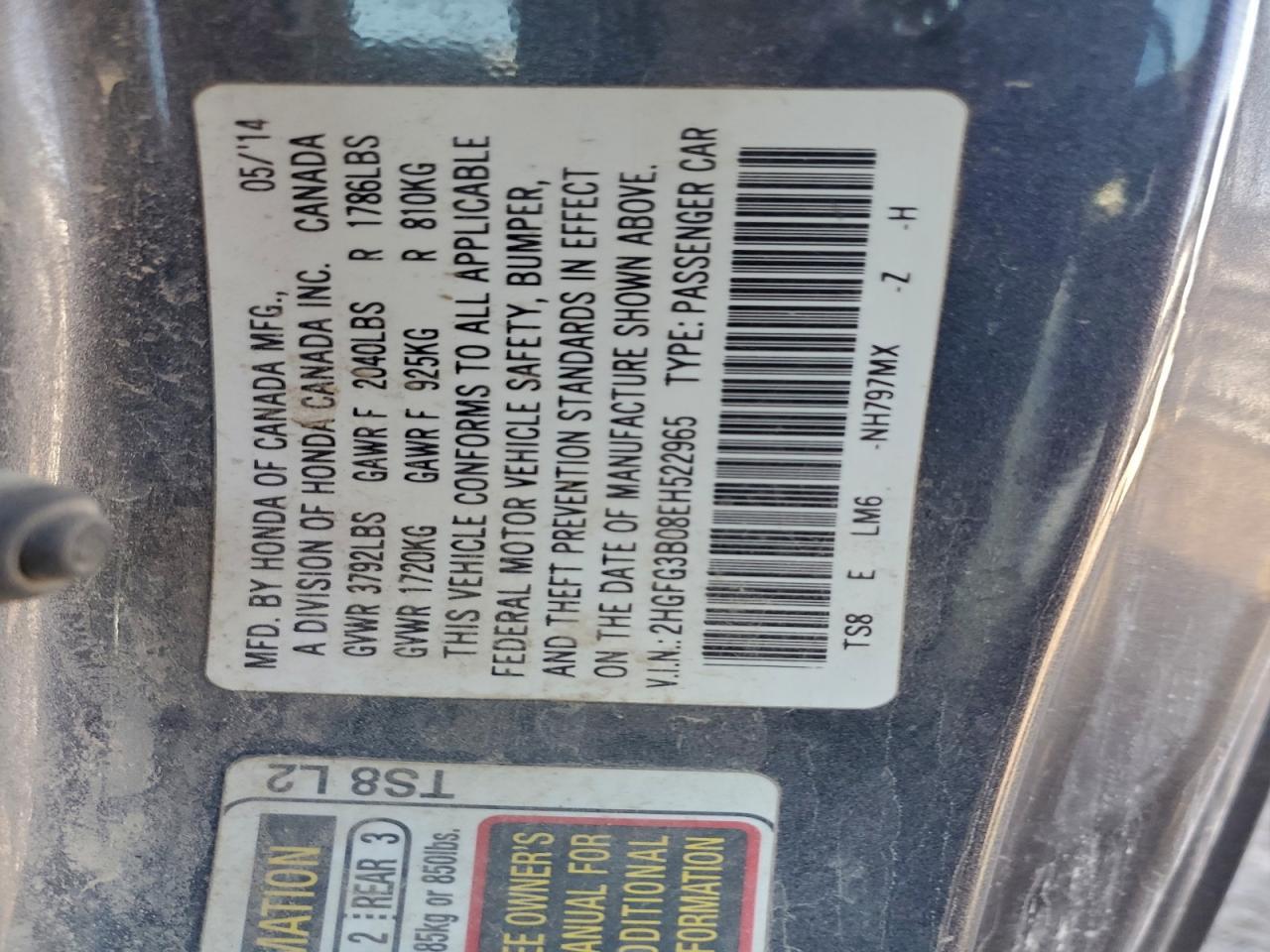 2014 HONDA CIVIC